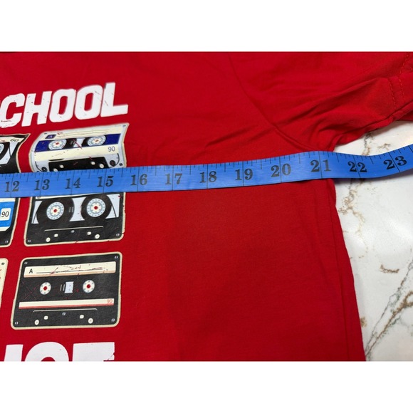 Lot of 2 Music Graphic T-Shirts Bella Canvas Outlash Cassette Tape Red White L - Picture 9 of 11